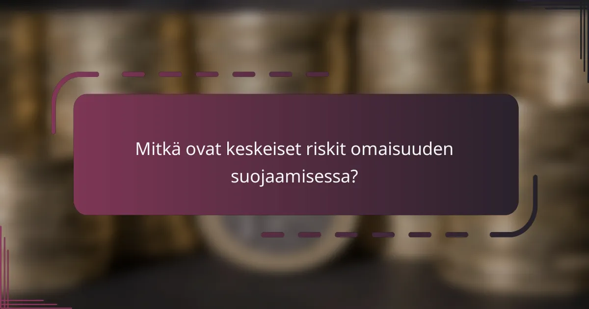 Mitkä ovat keskeiset riskit omaisuuden suojaamisessa?