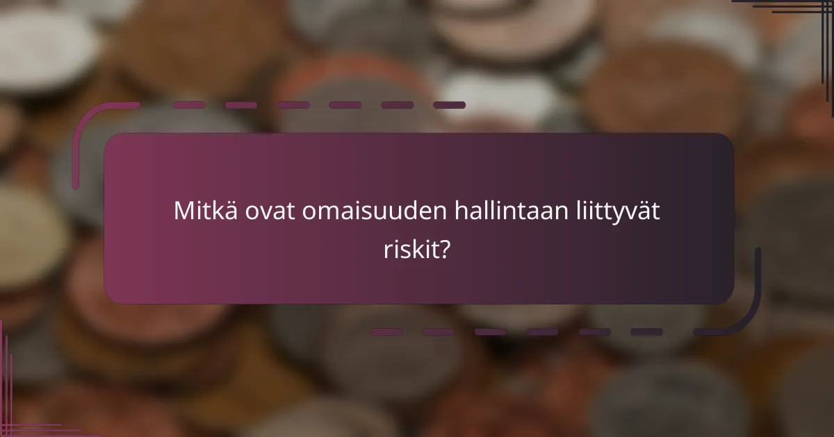 Mitkä ovat omaisuuden hallintaan liittyvät riskit?