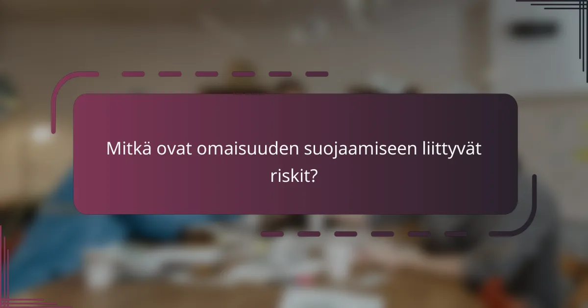 Mitkä ovat omaisuuden suojaamiseen liittyvät riskit?